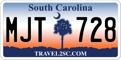 SC license plate MJT728