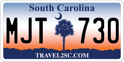 SC license plate MJT730