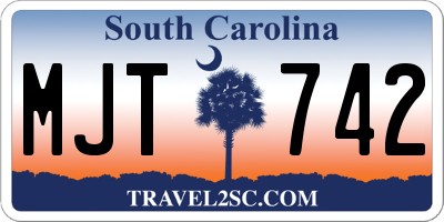 SC license plate MJT742