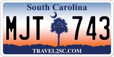 SC license plate MJT743