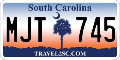 SC license plate MJT745