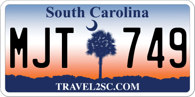 SC license plate MJT749
