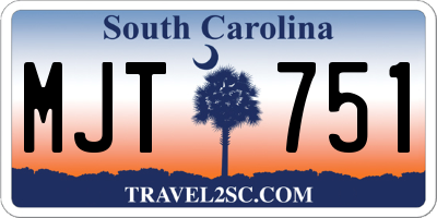 SC license plate MJT751