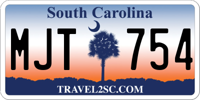 SC license plate MJT754