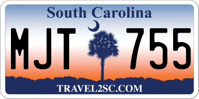 SC license plate MJT755