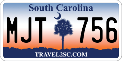 SC license plate MJT756