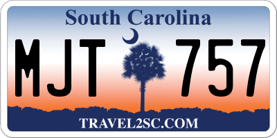 SC license plate MJT757