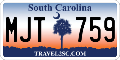 SC license plate MJT759