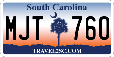 SC license plate MJT760