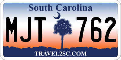 SC license plate MJT762
