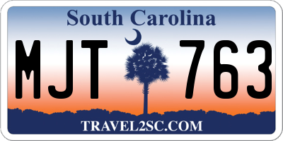 SC license plate MJT763