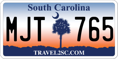 SC license plate MJT765