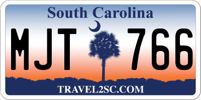 SC license plate MJT766