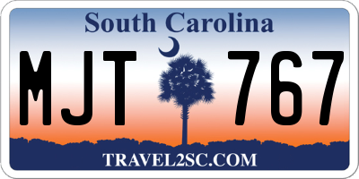 SC license plate MJT767