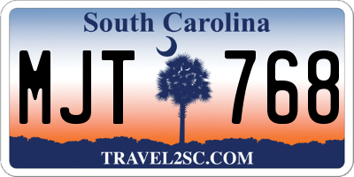 SC license plate MJT768