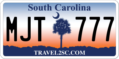 SC license plate MJT777