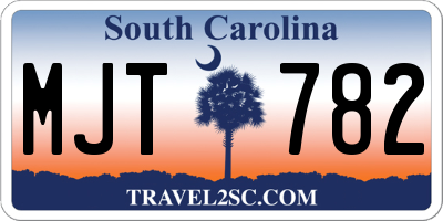 SC license plate MJT782