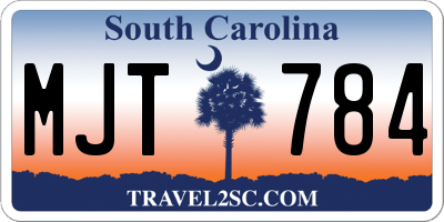 SC license plate MJT784