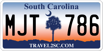 SC license plate MJT786
