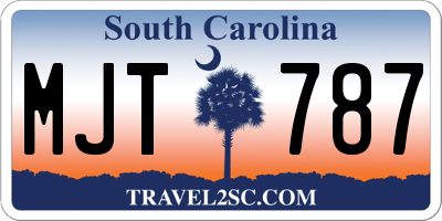 SC license plate MJT787