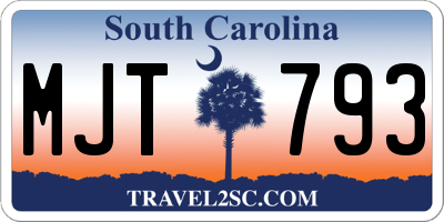 SC license plate MJT793