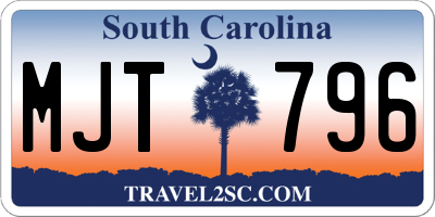 SC license plate MJT796