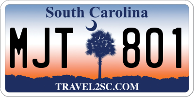 SC license plate MJT801