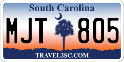 SC license plate MJT805