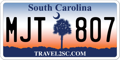 SC license plate MJT807