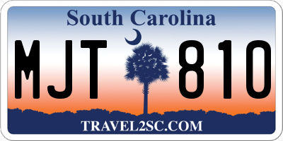 SC license plate MJT810
