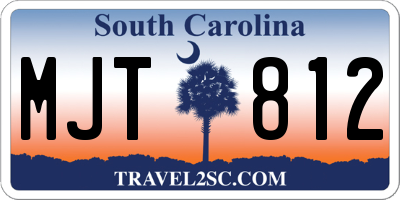 SC license plate MJT812
