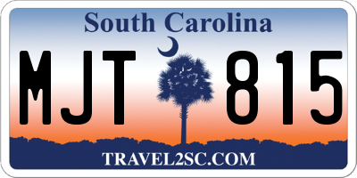 SC license plate MJT815