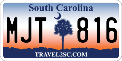SC license plate MJT816