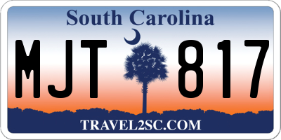 SC license plate MJT817