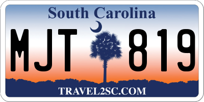 SC license plate MJT819