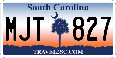 SC license plate MJT827