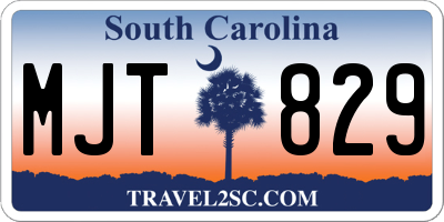 SC license plate MJT829