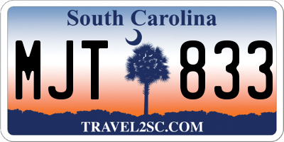 SC license plate MJT833