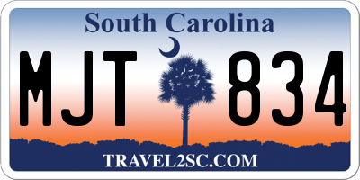 SC license plate MJT834