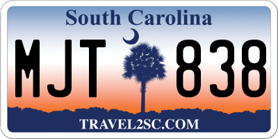 SC license plate MJT838