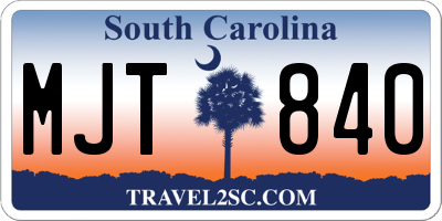 SC license plate MJT840