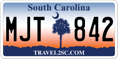 SC license plate MJT842