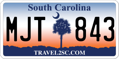 SC license plate MJT843