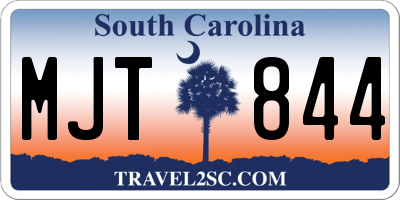 SC license plate MJT844
