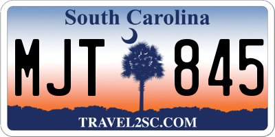 SC license plate MJT845