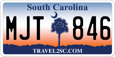 SC license plate MJT846