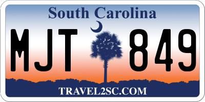 SC license plate MJT849