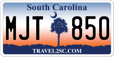 SC license plate MJT850