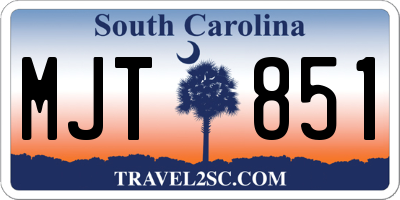 SC license plate MJT851