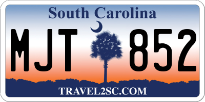 SC license plate MJT852